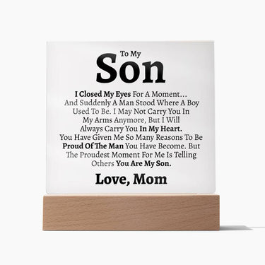 To My Son (Love Mom) Square Acrylic - Love You This Much